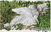 Physical Panoramic Map of Kangding, satellite outside