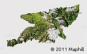 Satellite Panoramic Map of Kangding, cropped outside