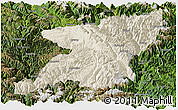 Shaded Relief Panoramic Map of Kangding, satellite outside