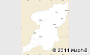 Classic Style Simple Map of Kangding, single color outside