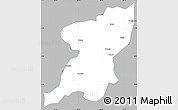 Gray Simple Map of Kangding, single color outside