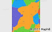 Political Simple Map of Kangding