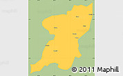 Savanna Style Simple Map of Kangding, single color outside