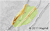 Physical 3D Map of Linshui, lighten, desaturated