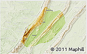 Physical 3D Map of Linshui, lighten