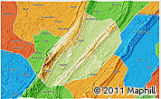 Physical 3D Map of Linshui, political outside