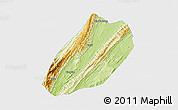 Physical 3D Map of Linshui, single color outside