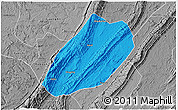 Political 3D Map of Linshui, desaturated