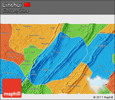 Political 3D Map of Linshui