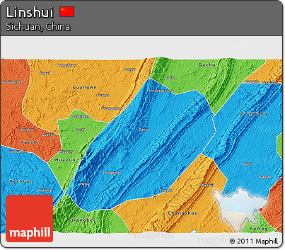 Political 3D Map of Linshui