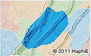 Political 3D Map of Linshui, lighten