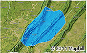 Political 3D Map of Linshui, satellite outside