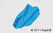 Political 3D Map of Linshui, single color outside