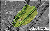 Satellite 3D Map of Linshui, desaturated