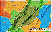 Satellite 3D Map of Linshui, political outside