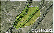 Satellite 3D Map of Linshui, semi-desaturated