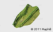 Satellite 3D Map of Linshui, single color outside