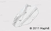 Silver Style 3D Map of Linshui, single color outside
