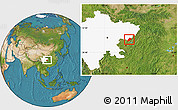 Satellite Location Map of Linshui, highlighted parent region