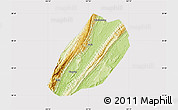 Physical Map of Linshui, cropped outside