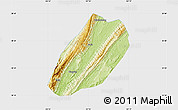 Physical Map of Linshui, single color outside
