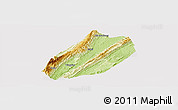 Physical Panoramic Map of Linshui, cropped outside