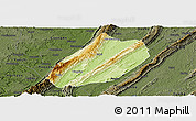 Physical Panoramic Map of Linshui, darken