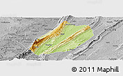 Physical Panoramic Map of Linshui, desaturated