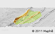 Physical Panoramic Map of Linshui, lighten, desaturated