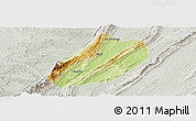 Physical Panoramic Map of Linshui, lighten, semi-desaturated