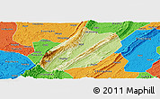 Physical Panoramic Map of Linshui, political outside