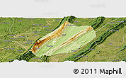 Physical Panoramic Map of Linshui, satellite outside
