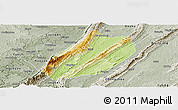 Physical Panoramic Map of Linshui, semi-desaturated