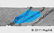 Political Panoramic Map of Linshui, desaturated