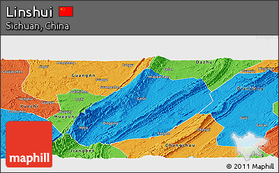 Political Panoramic Map of Linshui