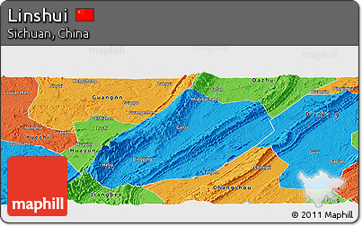 Political Panoramic Map of Linshui