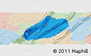 Political Panoramic Map of Linshui, lighten