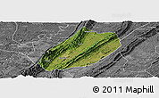 Satellite Panoramic Map of Linshui, desaturated