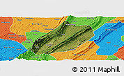 Satellite Panoramic Map of Linshui, political outside