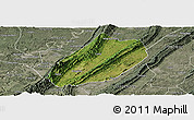 Satellite Panoramic Map of Linshui, semi-desaturated