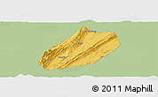 Savanna Style Panoramic Map of Linshui, single color outside