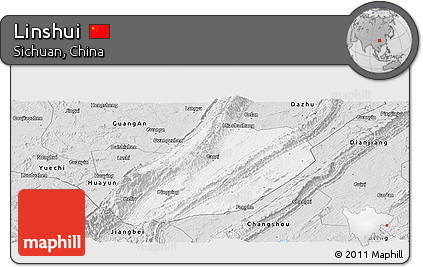Silver Style Panoramic Map of Linshui