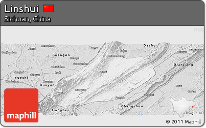 Silver Style Panoramic Map of Linshui