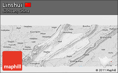 Silver Style Panoramic Map of Linshui