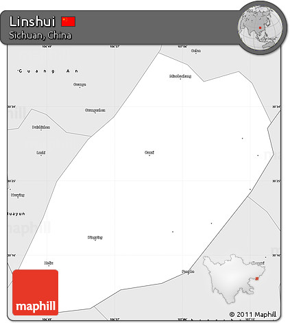 Silver Style Simple Map of Linshui