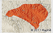 Political 3D Map of Luhuo, shaded relief outside
