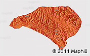 Political 3D Map of Luhuo, single color outside