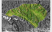 Satellite 3D Map of Luhuo, desaturated