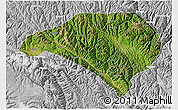 Satellite 3D Map of Luhuo, lighten, desaturated