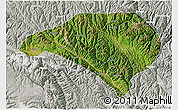 Satellite 3D Map of Luhuo, lighten, semi-desaturated